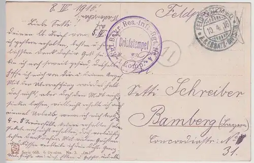 (114025) Künstler AK Militaria, 1. WK, Die Blockade, Feldpost 1916