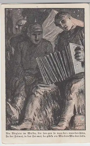 (110395) Künstler AK Liedkarte d. Wohlfahrts-Ausschuss München 1914