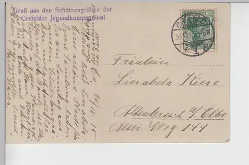 (109857) Foto AK Gruß aus den Schützengräben der Krefelder Jugendkompanien 1915