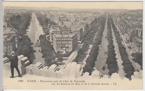 (7557) AK Paris, Blick vom Triumphbogen, vor 1945