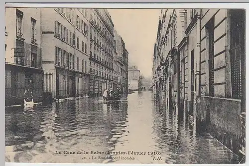 (32360) AK Paris, Hochwasser 1910, überschwemmte Rue Surcouf 1910er