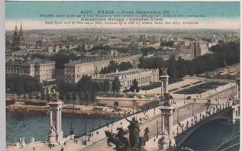 (110125) AK Paris, Pont Alexandre III, 1920