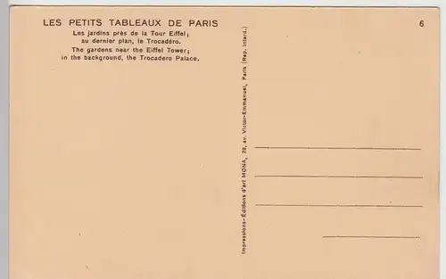 (110120) AK Paris, Les jardins prés de la Tour Eiffel, Trocadéro, vor 1945