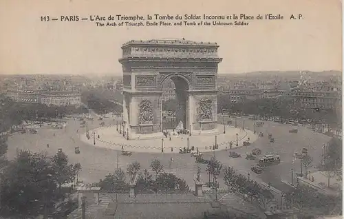 (108054) AK Paris, L'Arc de Triomphe, Place de l'Etoile, vor 1945
