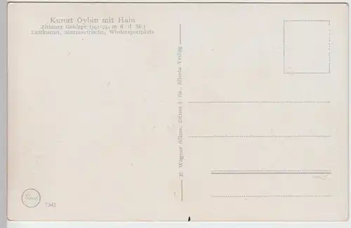 (96854) AK Oybin, Fernblick über Teufelsmühle nach Zittau, vor 1945