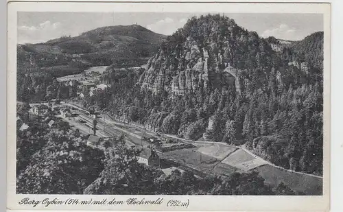 (96852) AK Oybin, Berg mit Hochwald, vor 1945