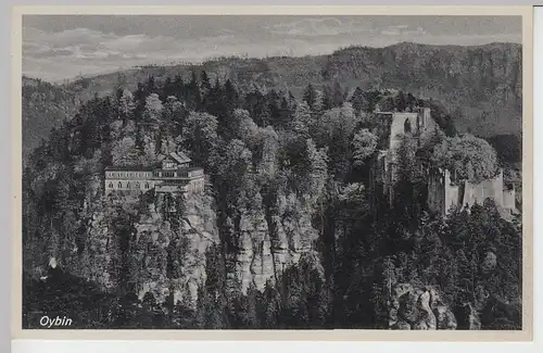 (96850) AK Oybin, Berg mit Ruine vor 1945
