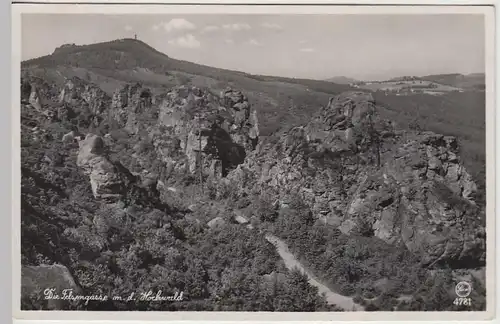 (39696) Foto AK Oybin, Felsengasse mit Hochwald 1938