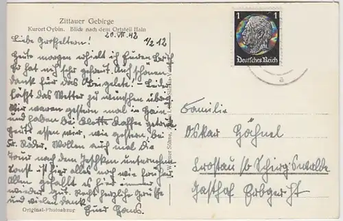 (29284) Foto AK Oybin mit Hain 1942