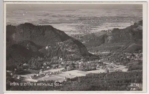 (16219) Foto AK Oybin (Zittauer Geb.) m. Zittau v. Hochwald gesehen 1931