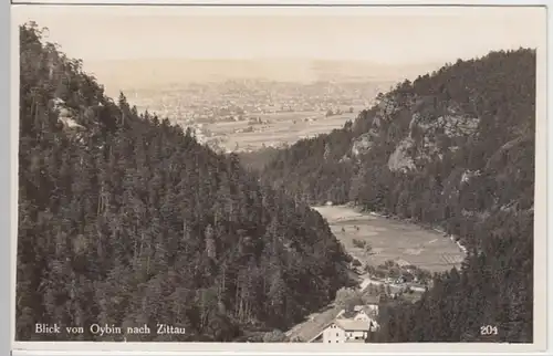 (15764) Foto AK Zittau, Blick von Oybin, vor 1945
