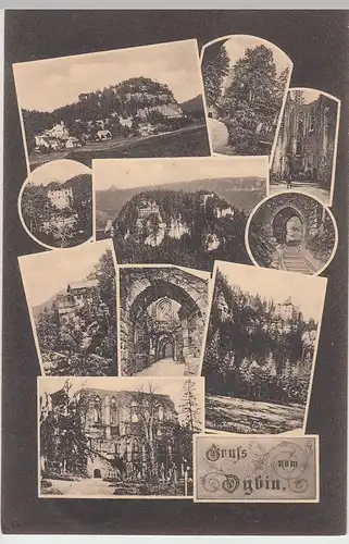 (106726) AK Gruß vom Oybin, Mehrbildkarte 1912