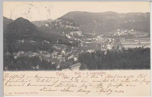 (106470) AK Oybin, Blick von der Ludwigshöhe 1905