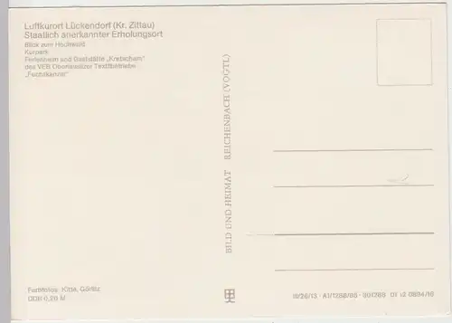 (102930) AK Lückendorf, Oybin, Mehrbildkarte, Gaststätte Kretscham, Kurpark 1986