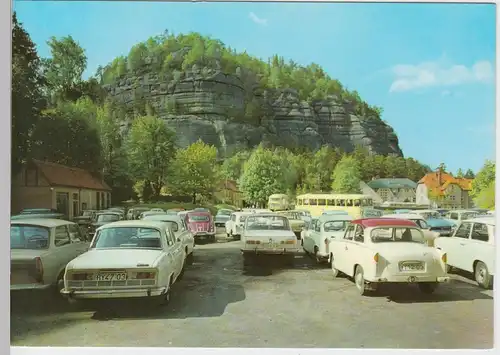 (102197) AK Oybin, Parkplatz vor dem Berg 1973