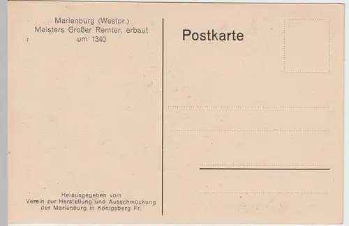 (53757) AK Marienburg, Malbork, Meisters großer Remter, vor 1945