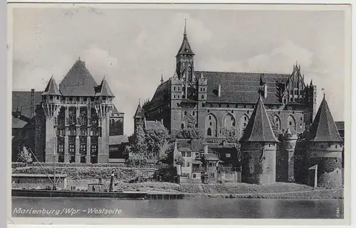 (49320) AK Marienburg, Malbork, Westseite der Ordensburg, 1938