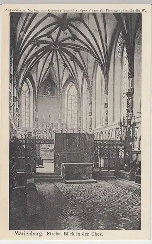 (36928) AK Malbork, Marienburg, Kirche, Blick in den Chor, um 1915