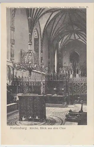 (36915) AK Malbork, Marienburg, Kirche, Blick aus dem Chor, um 1915
