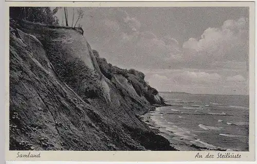 (36211) AK Samland, An der Steilküste, SST Rauschen, 1940