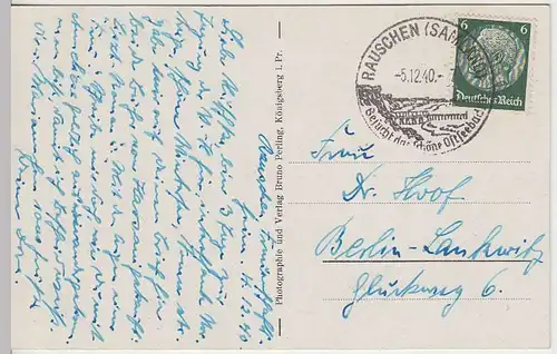 (36211) AK Samland, An der Steilküste, SST Rauschen, 1940