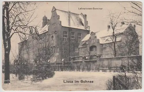 (115174) AK Lissa i. P., Lehrerinnen-Seminar im Winter 1915