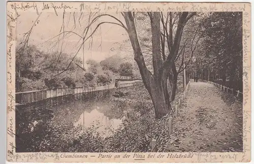 (113788) AK Gumbinnen, Gussew, Pissa, Brücke 1927