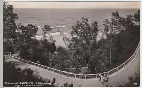 (11301) Foto AK Ostseebad Rauschen, Schlängelweg vor 1945