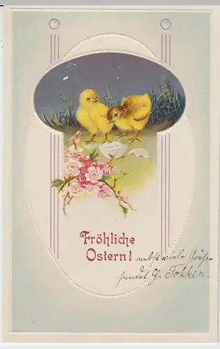 (29579) AK Fröhliche Ostern, Prägekarte um 1910