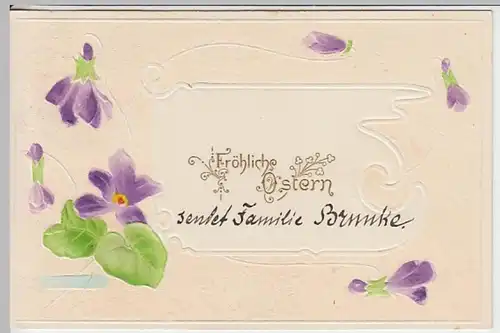 (23853) AK Ostern, Prägekarte, Veilchen 1902