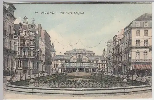 (21407) AK Ostende, Boulevard Leopold 1908