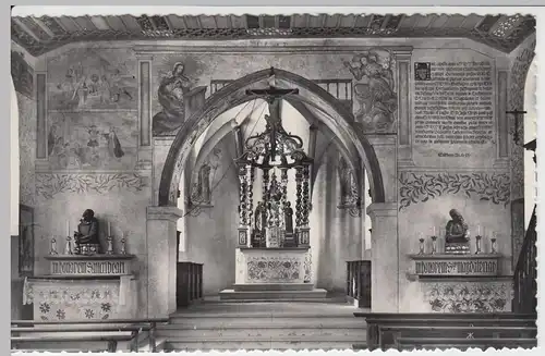 (53672) Foto AK Flüeli-Ranft, Inneres der untern Ranftkapelle, nach 1945