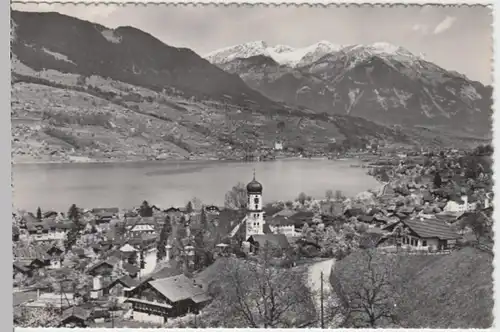 (14292) Foto AK Sachseln, Panorama, Sarnersee, Pilatus, nach 1945