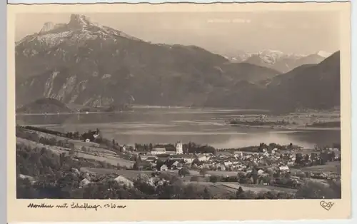 (4876) Foto AK Mondsee mit Schafberg 1943