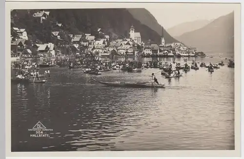 (46472) Foto AK Hallstatt, Seeprozession, 1928