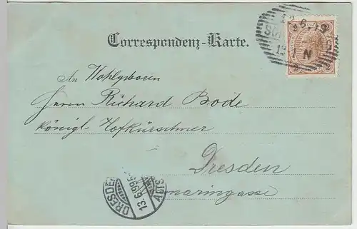 (39782) AK Gruss aus Schärding, Totale, Mondscheinkarte 1899