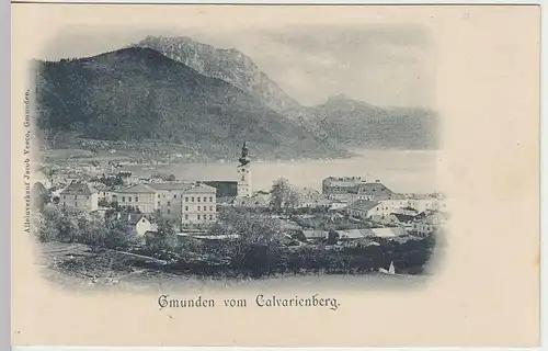 (33630) AK Gmunden, Panorama vom Calvarienberg, vor 1905