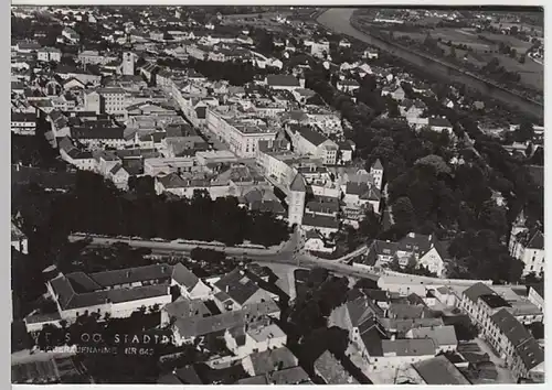 (26978) Foto AK Wels, Oberösterr., Stadtplatz, Luftbild 1957