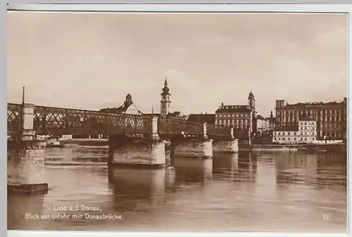(18909) Foto AK Linz, Donaubrücke, vor 1945