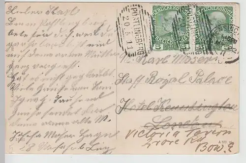 (112515) AK Urfahr, Linz, Oberösterreich, Panorama mit Pöstlingberg 1911