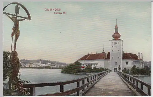 (110937) AK Gmunden, Schloss Ort, 1906