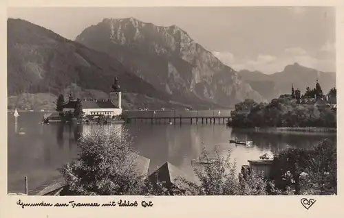 (108075) Foto AK Gmunden, Traunsee, Schloss Ort, Schlafende Griechin, 1964