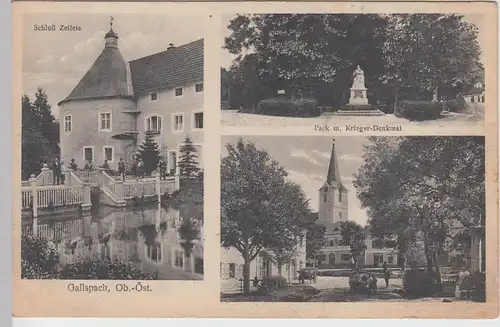 (106684) AK Gallspach, Schloss Zelleis, Park u. Kriegerdenkmal, 1928