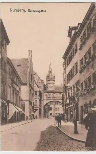 (80298) AK Nürnberg, Rathausgasse, Feldpost 1914