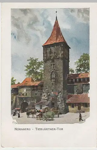 (80296) Künstler AK Kley: Nürnberg, Tiergärtner Tor, vor 1945