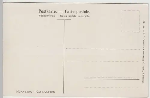 (78392) Künstler AK Kley: Nürnberg, Kasematten, vor 1945