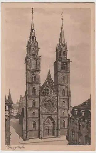 (77260) AK Nürnberg, St. Lorenzkirche, vor 1945