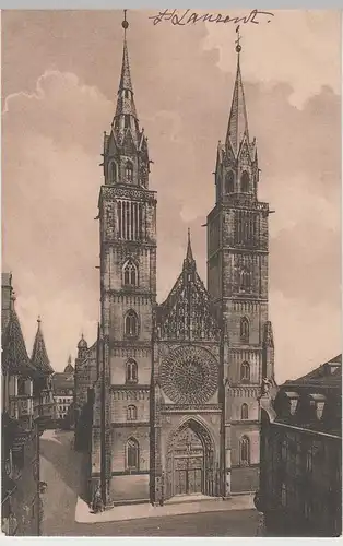 (75608) AK Nürnberg, Kirche St. Lorenz, vor 1945