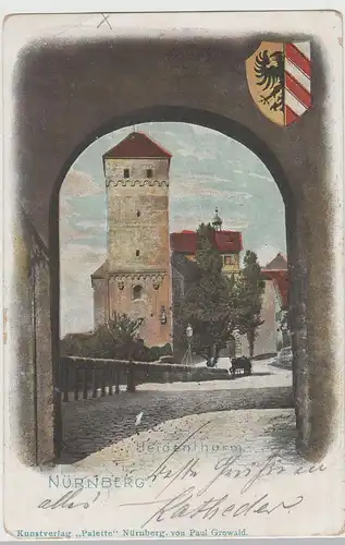 (75599) AK Nürnberg, Burg, Heidenturm 1901