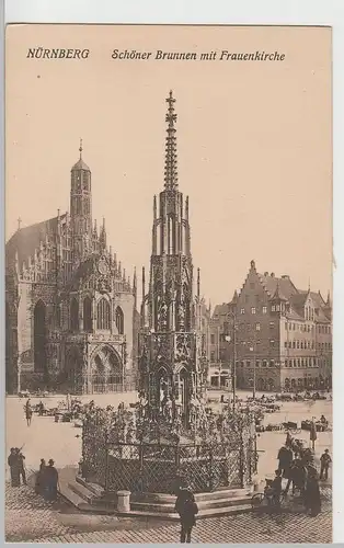 (69479) AK Nürnberg, Schöner Brunnen, Frauenkirche, Markt, vor 1945